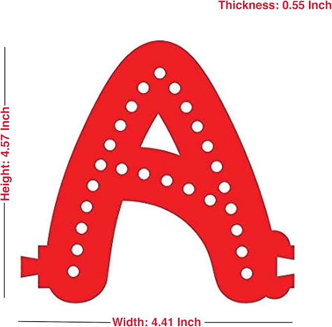 M&T Displays LED Marquee Letter Lights Modular Red Light Up Alphabet Initial A - Image 3