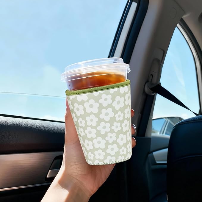Reusable Insulated Sleeve for Iced Coffee Cup, Coffee Neoprene Sleeve for Cold - Image 3