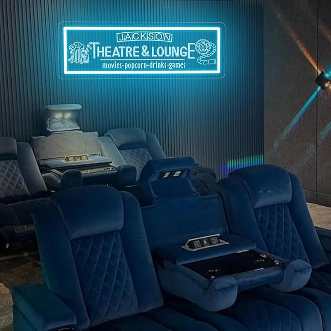 Custom Theatre & Lounge Neon Sign, Personalized Home Theater LED Neon Light - Image 2