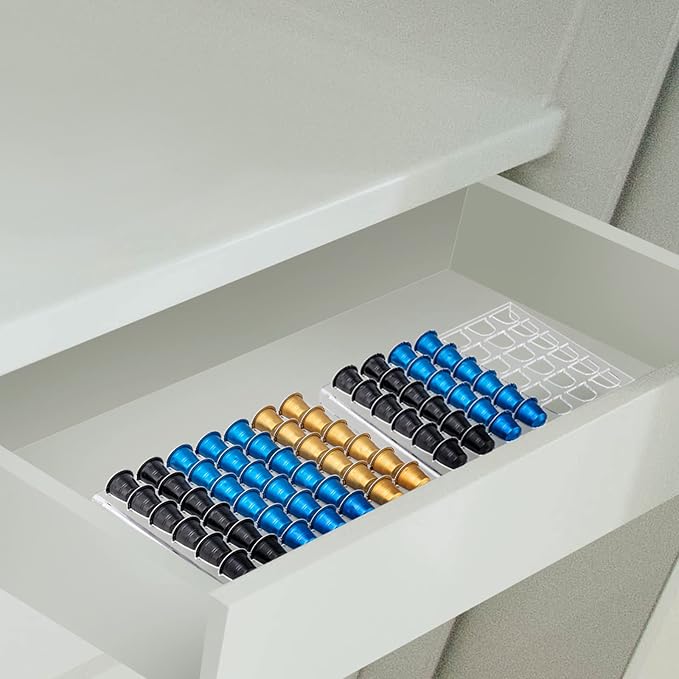 SUMERFLOS Coffee Pod Storage Organizer Tray Drawer, Holds 42 Capsules Compatible - Image 3