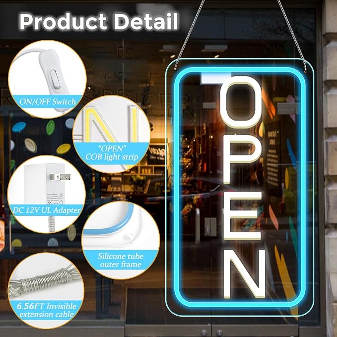 Open Signs for Business, Ultra Bright and Eye-catching Electric Light Up Sign - Image 5