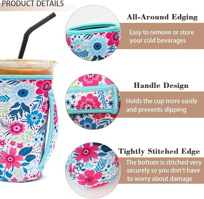3 Pack Iced Coffee Sleeve Insulator Sleeves - Image 4