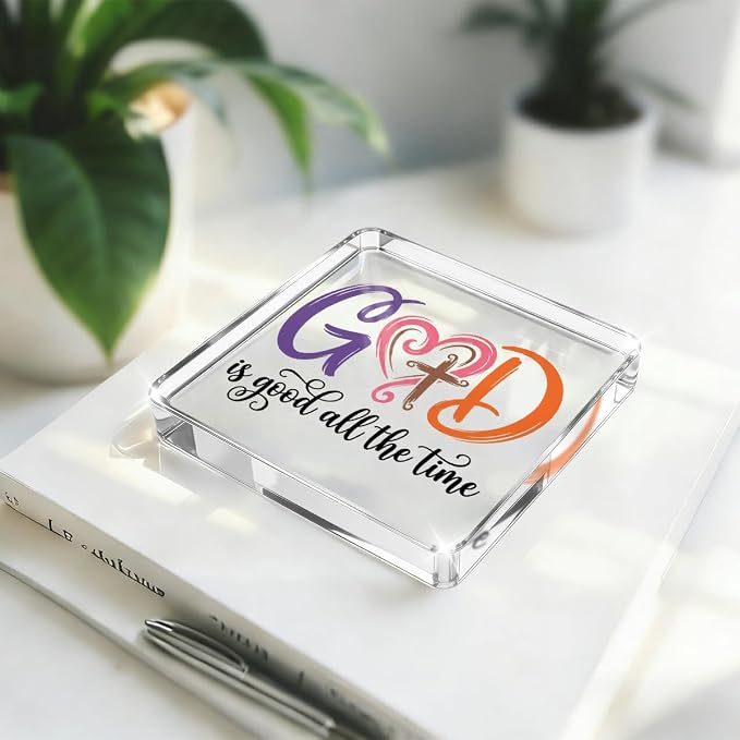 Christian Gifts for Women Desk Decor, Boho Inspirational Religious Acrylic Sign - Image 3