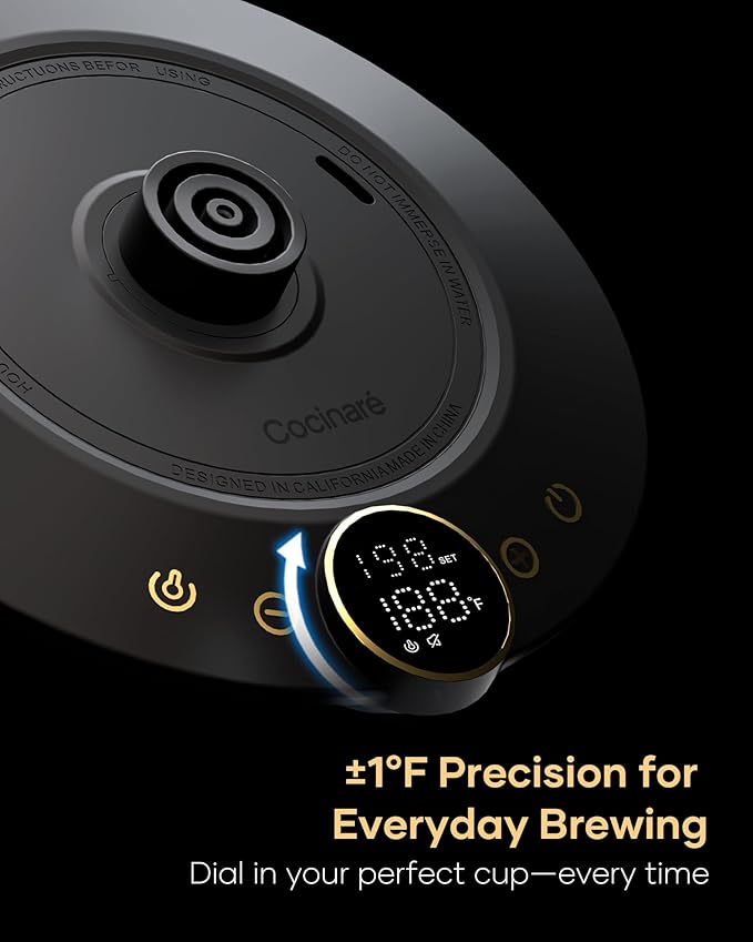Cocinare Gooseneck Electric Kettle, ±1°F Precise Temperature Control, 1500W - Image 6