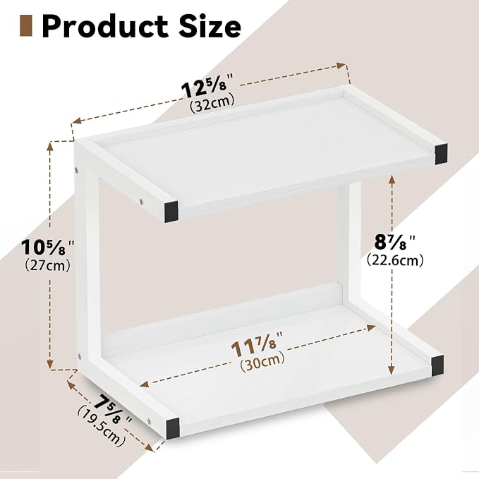 MARTY 2 Tier 12.6"x7.7" Counter Shelf Organizer Kitchen Spice Rack - Image 5