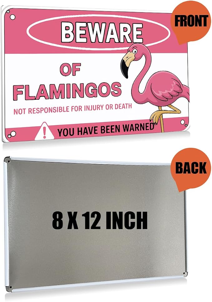 BEASTZHENG Flamingo Metal Tin Sign Pink Flamingo Gifts - Image 2