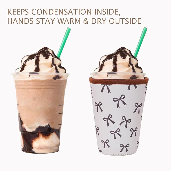 Reusable Insulated Neoprene Iced Coffee Cup Sleeve, Durable Drink Sleeve - Image 6