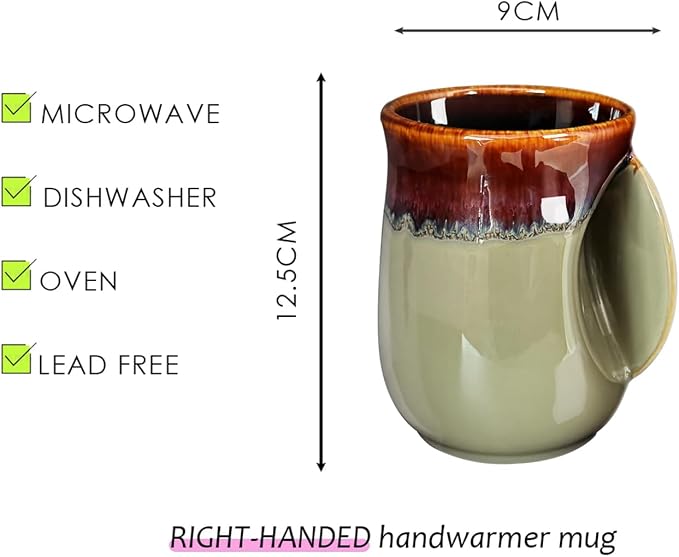 Selamica Ceramic 18oz Novelty Right-handed Handwarmer Mug, Coffee Mug - Image 2