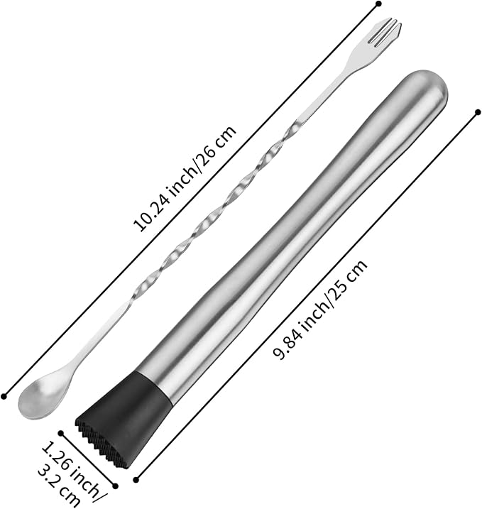 tifanso Muddler for Cocktails, Stainless Steel Stirrer, Bar Accessories Tools - Image 2
