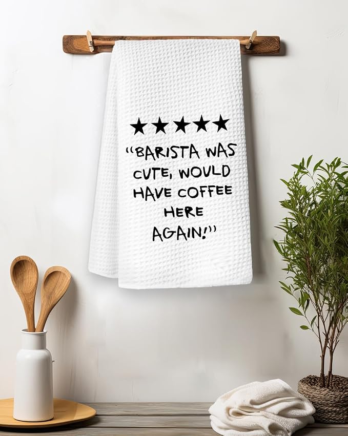 Coffee Bar Decor, Funny Coffee Kitchen Hand Towels, Dish Towels, 16x24 Inches - Image 3