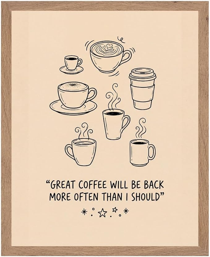 Lawrence Williams Designs Great Coffee Will Be Back Poster by LawrenceWilliamsDesigns