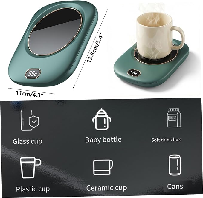 Mug Warmer Cordless, Cup Warmer, 3-Level Mug Heater Waterproof Cordless USB - Image 3
