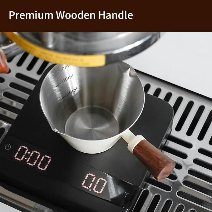 watchget Stainless Steel Espresso Cups, Double Spout & Dual Scale Measuring Cup - Image 6
