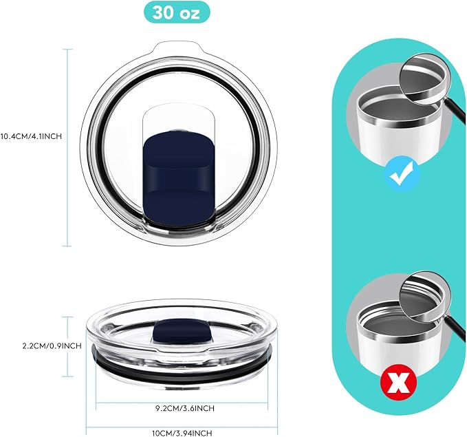 30 oz Tumbler Lid, Replacement Lids Compatible - Image 2