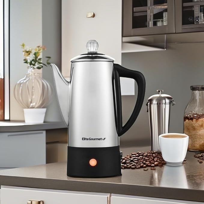 Elite Gourmet 6-Cup Electric Coffee Percolator – Stainless Steel, Fast Brewing - Image 5