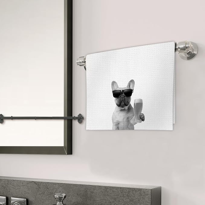 French Bulldog Gifts Wine Kitchen Towels Set of 2, Funny French Bulldog Wine - Image 3