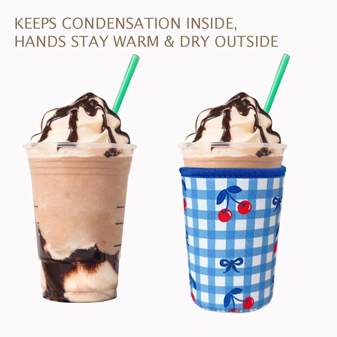 Reusable Insulated Neoprene Iced Coffee Cup Sleeve, Durable Drink Sleeve - Image 6