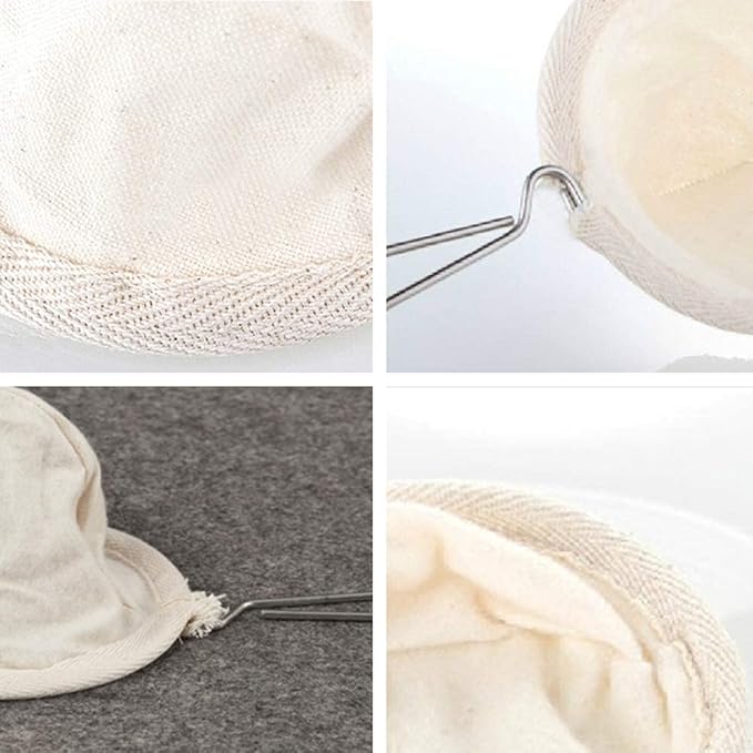 2Pcs Reusable Coffee Sock Filters Cloth Coffee Strainer 4" Colador de Cafe | - Image 4