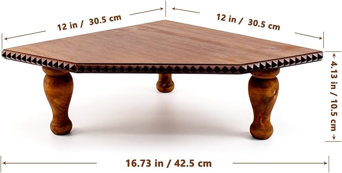 OKSQW Wood Corner Counter Shelf Framehouse Decorative Tray Stand - Image 3