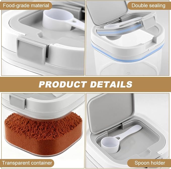 Brown Sugar Container with Spoon and Brown Sugar Keeper Disc, 800ml Brow-n - Image 3