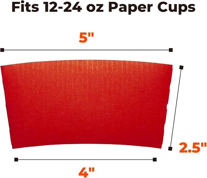 FMP Brands 100 Pack Red Coffee Sleeves - Image 3