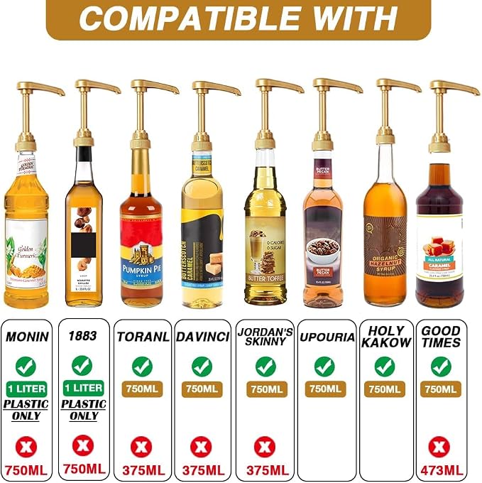 12 Pcs Syrup Pumps Dispenser, Compatible - Image 3