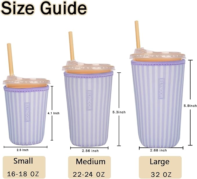Reusable Insulated Sleeve for Iced Coffee Cup, Beverage Holder for Iced Coffee - Image 5