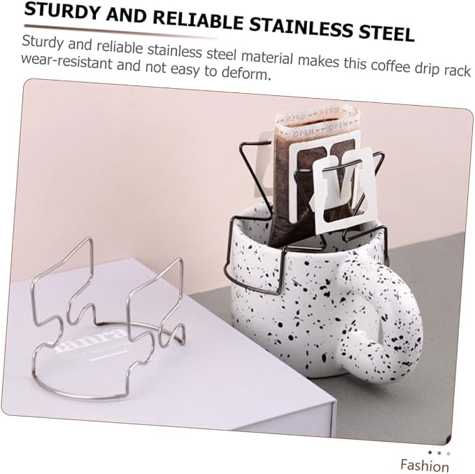 SOLUSTRE 3sets Coffee Drip Bag Holder Tray Freestanding Filter Storage Rack - Image 5