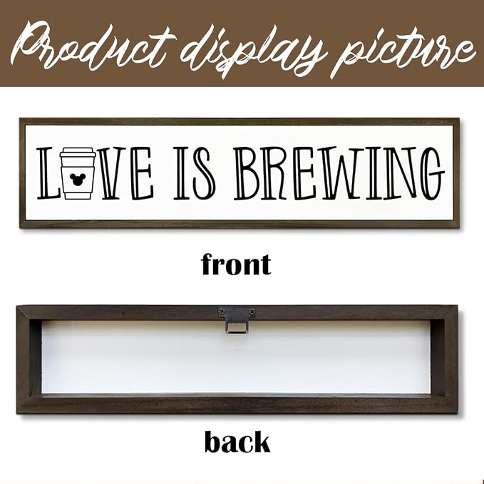 Coffee Decor Sign, Love Signs for Home Kitchen Decor, Coffee Station Decors for - Image 3