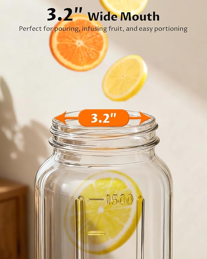 64oz Glass Mason Jar Pitcher - Image 5