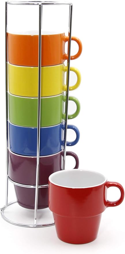 gypsy color 12 oz Cappuccino Stacking Mug Set by BrinkHouse