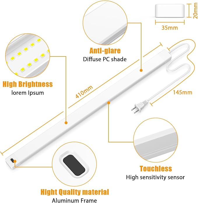 2pcs Hand Wave Under Cabinet Lights, Plug and Play, LED Lights - Image 4