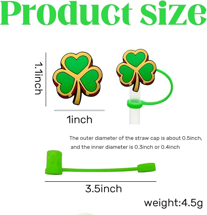 10Pcs St. Patrick's Day Straw Cover Cap - Image 2