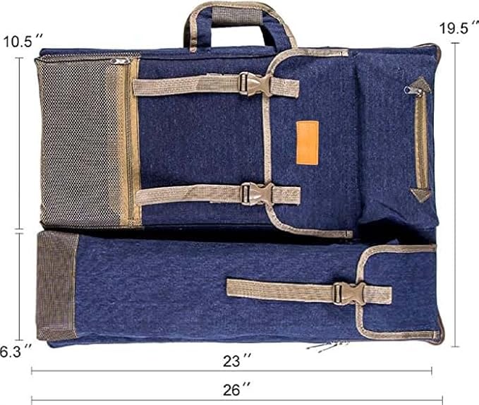 TRANSON Art Portfolio Case Artist Backpack Canvas Bag Large 26” x 19.5” - Image 4