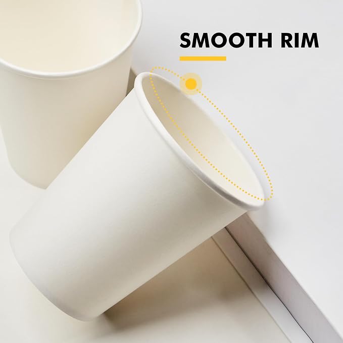 RACETOP 8 oz Disposable Coffee Cups 500 pack, Hot Coffee Cups 8 oz - Image 4