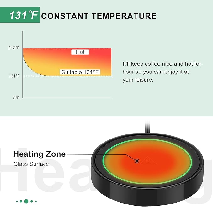 Coffee Mug Warmer with Automatic Gravity Switch, Electric Beverage Warmers - Image 7
