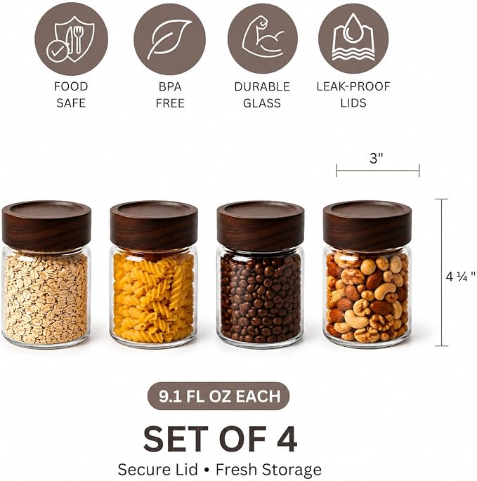 Wide Mouth Glass Storage Jars - Image 2
