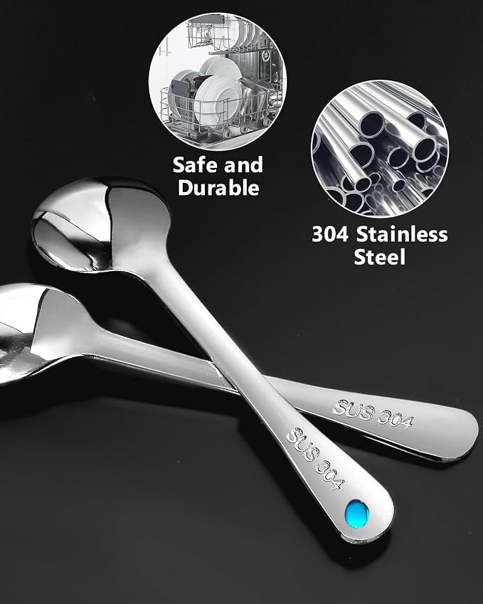 6PCS Tiny Spoons Upgraded Larger Size 3.56 inch - Image 4