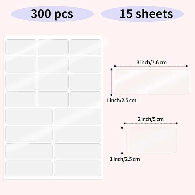 Transparent Stickers Labels, Removable - Image 2