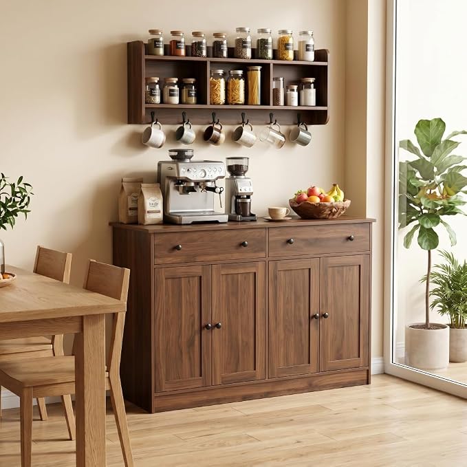 holzart 49" Brown Buffet Cabinet - Image 6