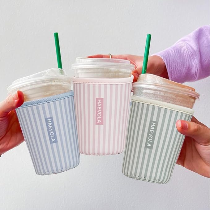 Reusable Insulated Neoprene Iced Coffee Cup Sleeve, Durable Drink Sleeve - Image 4