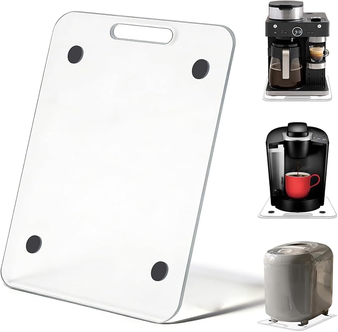 Appliance Slider for Coffee Maker, Acrylic Sliding Tray for Kitchen Countertop by brikinte