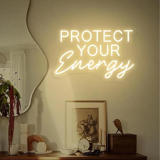 Protect Your Energy LED Neon Sign Warm White Neon Light Sign - Image 4