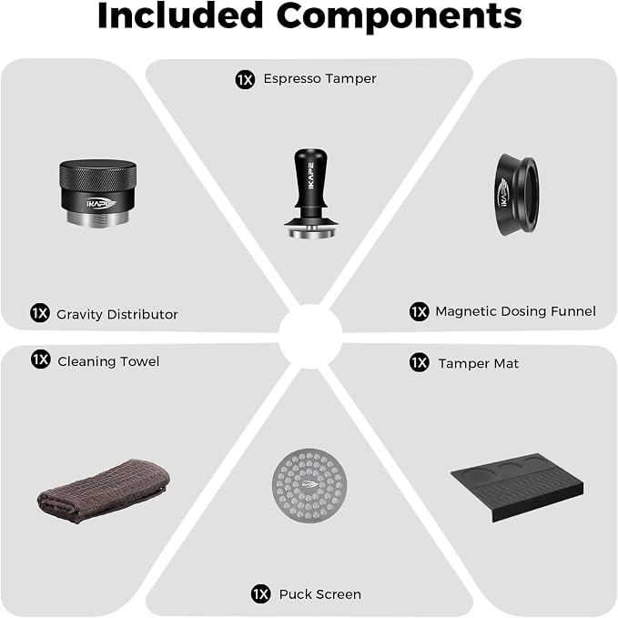 IKAPE 53MM Coffee Tamper Set Black 6 IN 1, Espresso Tool Kit - Image 3
