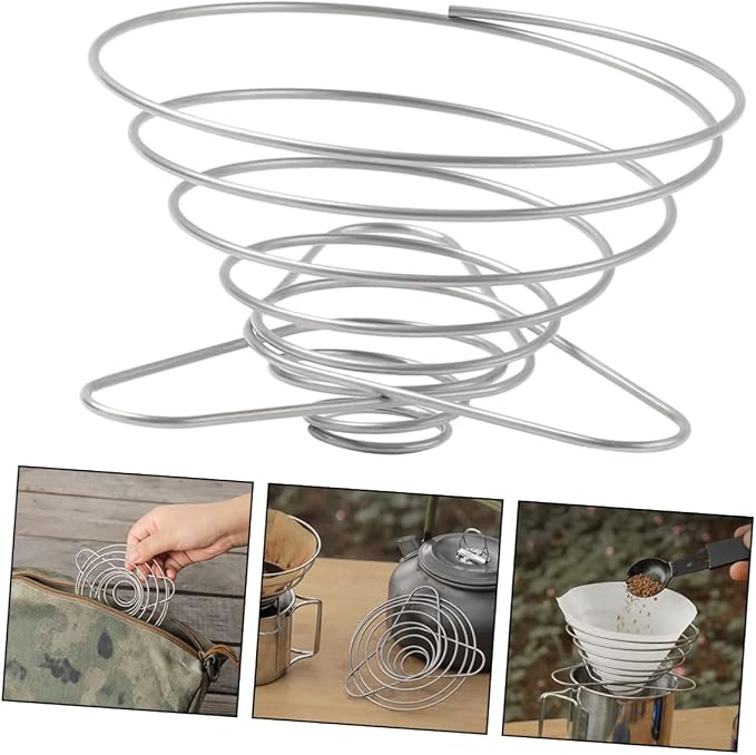 Angoily Coffee Filters Collapsible Dripper Stainless Steel Funnel Tea Slag - Image 2