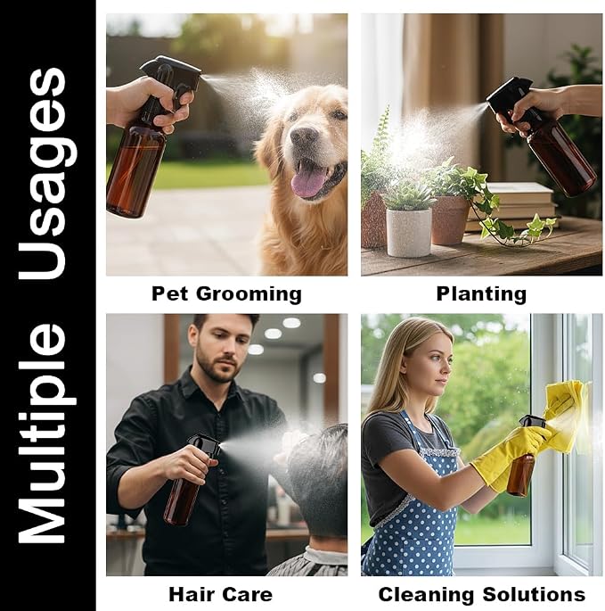 Plastic Spray Bottles 12oz Mist Continuous Spraying Bottle Heavy Duty Empty - Image 6