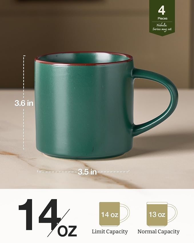 famiware Coffee Mugs Set of 4, Nebula 14oz Coffee Mugs, Ceramic Cup Set - Image 5