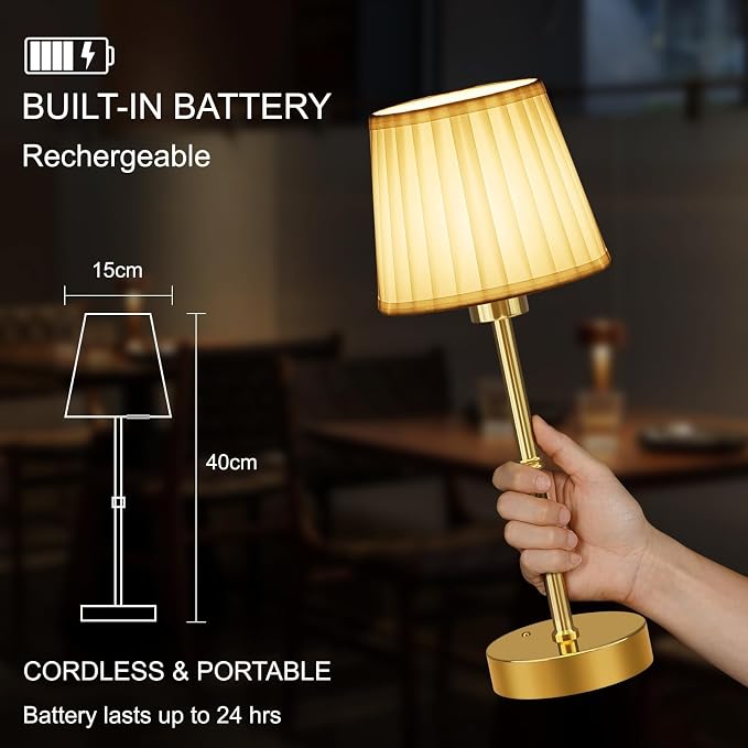 FRIDEKO HOME Rechargeable Table Lamp Gold - Image 3