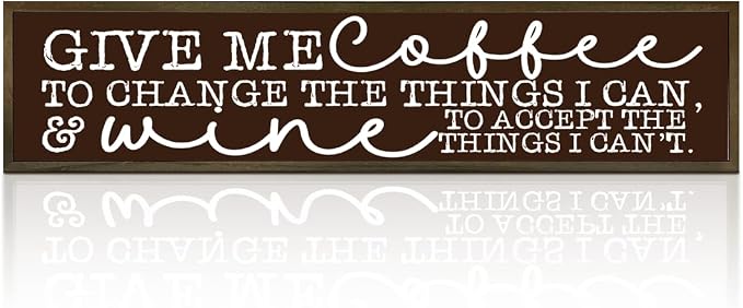 Funny Wooden Coffee Decor, Coffee and Wine Bar Sign, Farmhouse Beverage Decor by Unknown