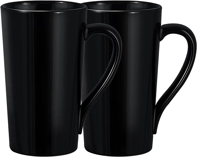 20oz Porcelain Coffee Mugs Set of 2, Large Tall Ceramic Coffee Cups by YINUOWEI